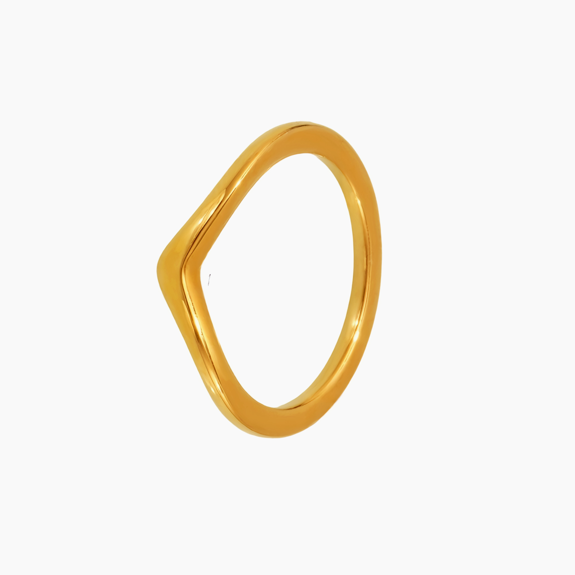 Bague dorée courbée