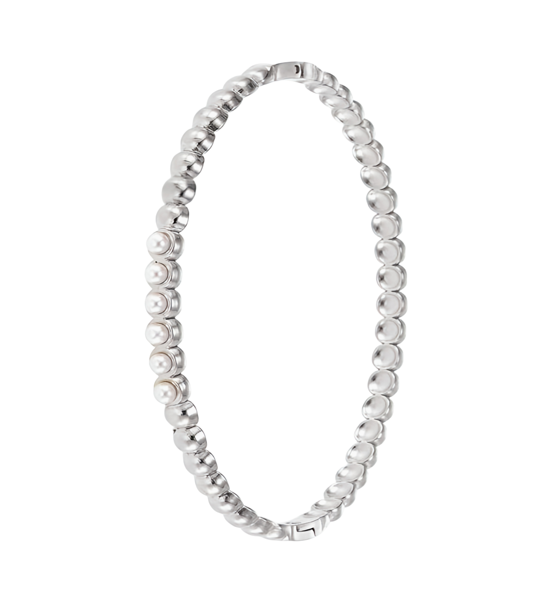 Bracelet doré élastique avec perles de nacre