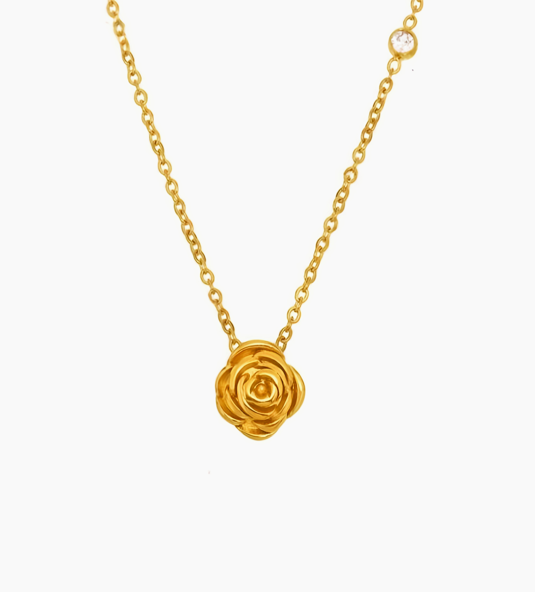 Collier doré à pendentif fleur