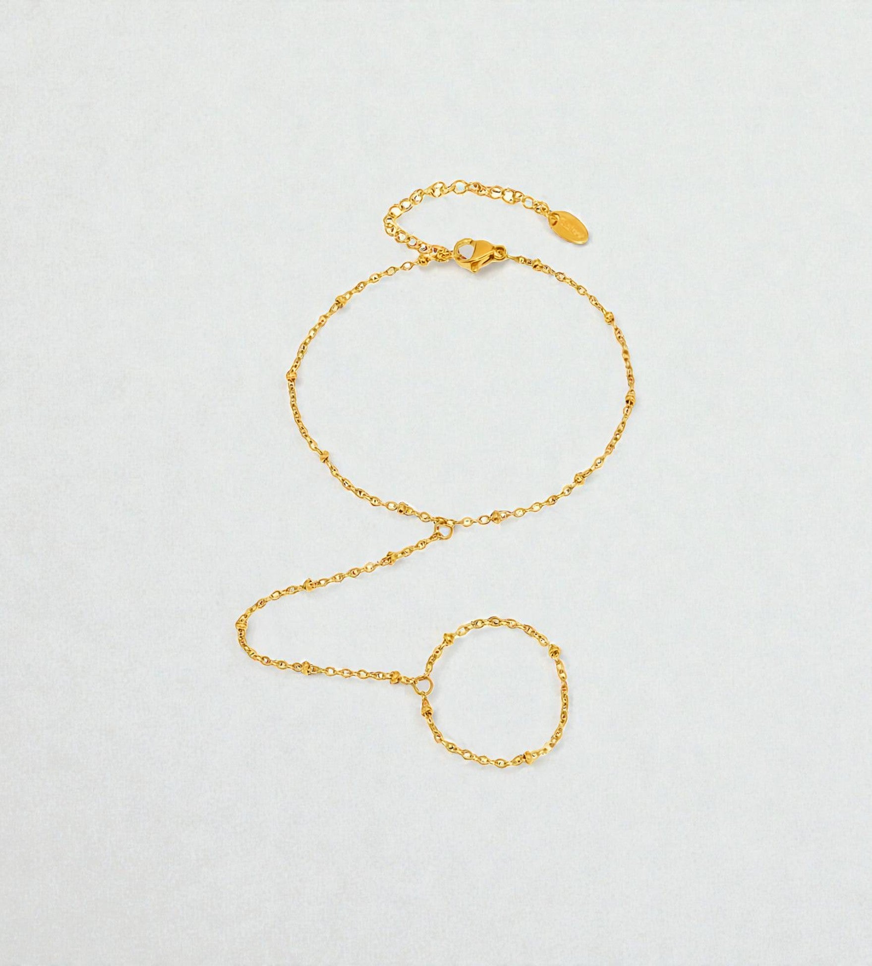 Bracelet Bague Doré en Acier